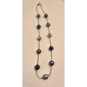 Vintage Carolee Gray Pearl Illusion Necklace 16" (Fas-266)